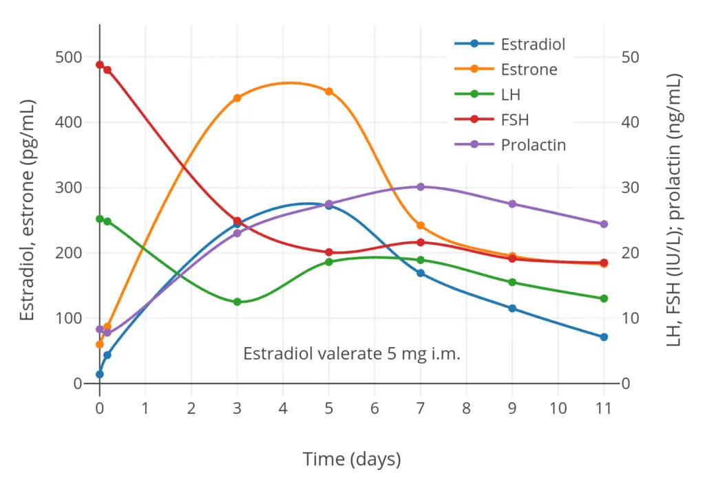 Hormone levels after a single intramuscular injection of 5 mg estradiol valerate in postmenopausal women 1